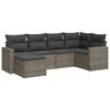 vidaXL Salon de jardin 6 pcs avec coussins gris r&eacute;sine tress&eacute;e