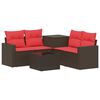 vidaXL Ensemble de Canap&eacute;s 6 pc Marron et rouge