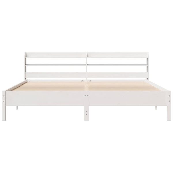 vidaXL Cadre de lit sans matelas blanc 200x200 cm bois massif de pin