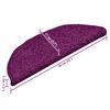 vidaXL Tapis d'escalier 15 pi&egrave;ces 56 x 17 x 3 cm Rose Demi-rond