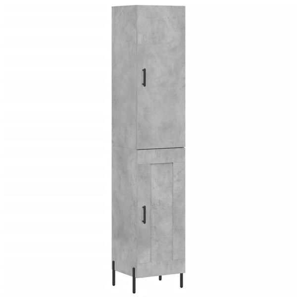 vidaXL Buffet haut Gris b&eacute;ton 34,5x34x180 cm Bois d'ing&eacute;nierie