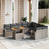 vidaXL Salon de jardin avec coussins 10 pcs gris r&eacute;sine tress&eacute;e