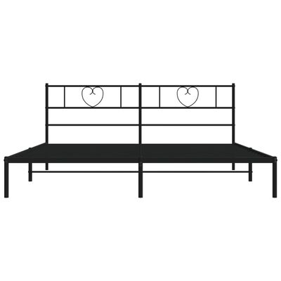 vidaXL Cadre de lit métal sans matelas avec tête de lit noir 193x203cm