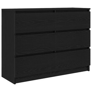 vidaXL Buffet ch&ecirc;ne noir 100x35x76 cm bois d'ing&eacute;nierie