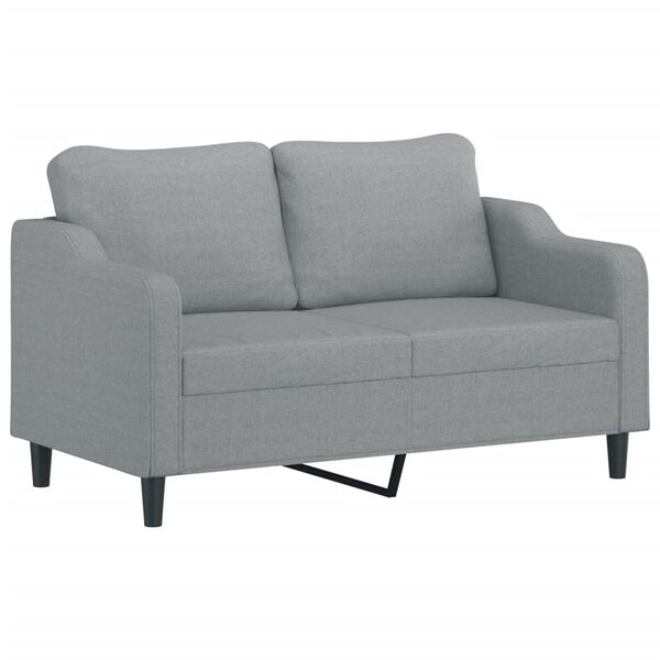 vidaXL Ensemble de canap&eacute;s 3 pcs avec coussins Gris clair Tissu