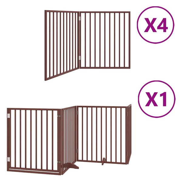 vidaXL Barri&egrave;re pour chien porte pliable 12 panneaux bois de peuplier