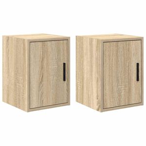 vidaXL Armoires murales de garage 2 pcs ch&ecirc;ne sonoma bois d'ing&eacute;nierie