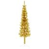 vidaXL Demi sapin de No&euml;l artificiel mince avec support Dor&eacute; 120 cm