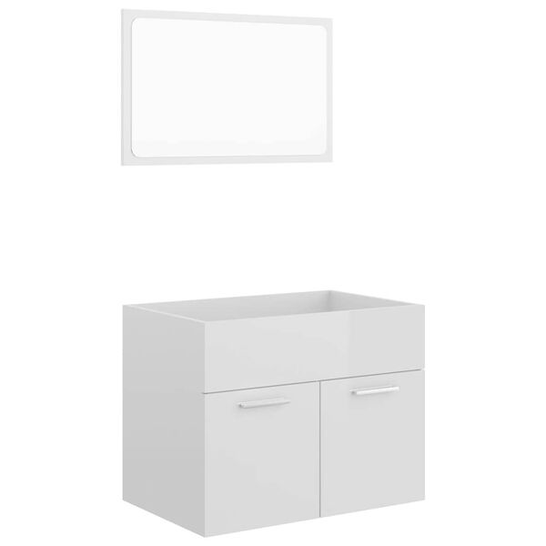 vidaXL Ensemble de meubles de salle de bain 2 pcs Blanc brillant