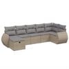 vidaXL Salon de jardin avec coussins 7pcs m&eacute;lange beige r&eacute;sine tress&eacute;e
