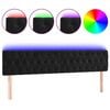 vidaXL T&ecirc;te de lit &agrave; LED Noir 180x7x78/88 cm Velours