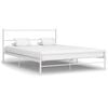 vidaXL Cadre de lit sans matelas blanc m&eacute;tal 140x200 cm