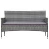 vidaXL Salon de jardin 2 pcs avec coussin R&eacute;sine tress&eacute;e Gris