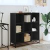 vidaXL Biblioth&egrave;que noir 97,5x33x107,5 cm bois d'ing&eacute;nierie et m&eacute;tal