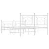 vidaXL Cadre de lit m&eacute;tal sans matelas et pied de lit blanc 140x190 cm