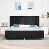vidaXL Cadre de lit avec t&ecirc;te de lit Noir 200 x 200 cm tissu