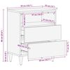 vidaXL Table de chevet gris clair 50x33x60 cm bois de manguier massif