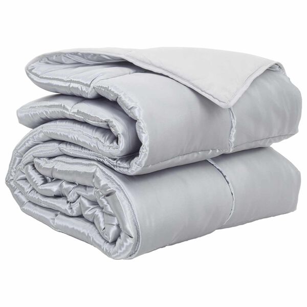 vidaXL Duvet complet toute l'ann&eacute;e Argent&eacute; 220 x 140 cm