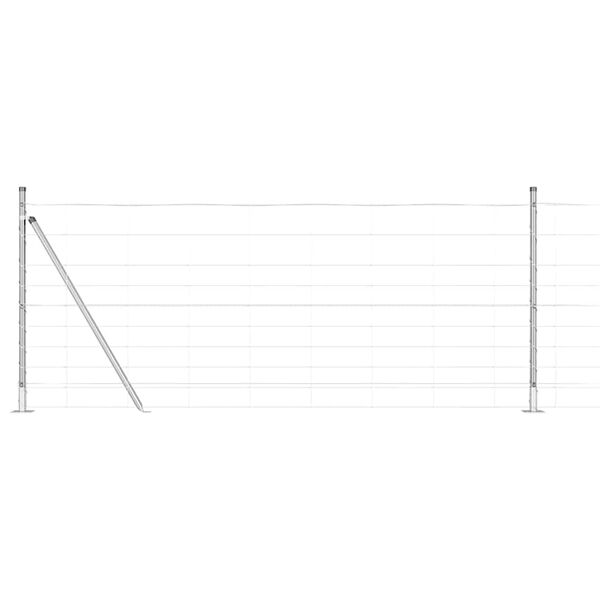 vidaXL Poteau de cl&ocirc;ture. Galvanis&eacute; 50 x 1 m Acier