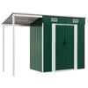 vidaXL Abri de jardin avec toit prolong&eacute; vert 277x107x181 cm acier