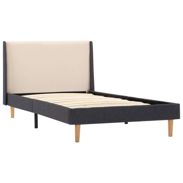vidaXL Cadre de lit Cr&egrave;me Tissu 100x200 cm