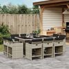 vidaXL Ensemble &agrave; manger de jardin 11pcs avec coussins gris poly rotin