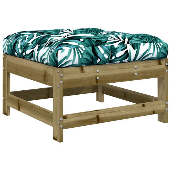 vidaXL Repose-pieds de jardin et coussins lot de 2 bois pin impr&eacute;gn&eacute;