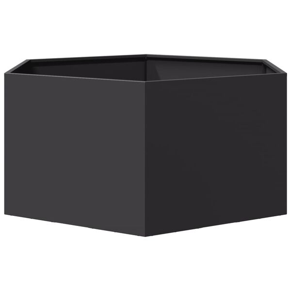 vidaXL Jardini&egrave;re noir hexagone 104x90x45 cm acier