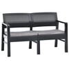 vidaXL Banc de jardin &agrave; 2 places coussins 120 cm Plastique Anthracite