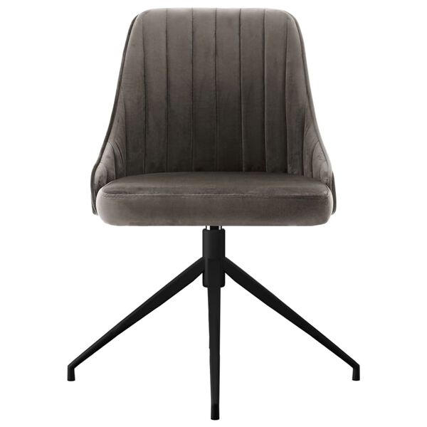vidaXL Chaises &agrave; manger lot de 2 Gris fonc&eacute; Velours