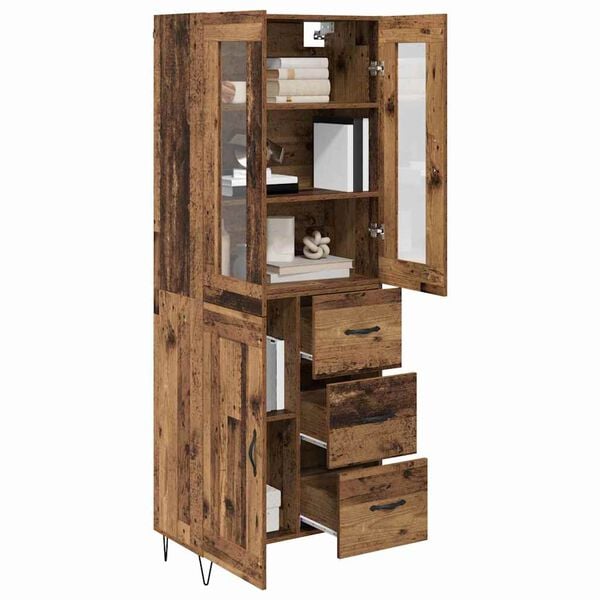 vidaXL Haut Armoire Bois Ancien 69,5 x 34 x 90 cm Bois d'ing&eacute;nierie
