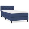 vidaXL Sommier &agrave; lattes de lit avec matelas Bleu 90x190 cm Tissu