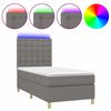 vidaXL Sommier &agrave; lattes de lit et matelas et LED Gris fonc&eacute; 80x200 cm