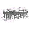 vidaXL Ensemble &agrave; manger de jardin 11 pcs coussins noir r&eacute;sine tress&eacute;e