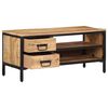 vidaXL Meuble TV 90x35x40 cm bois massif de manguier brut