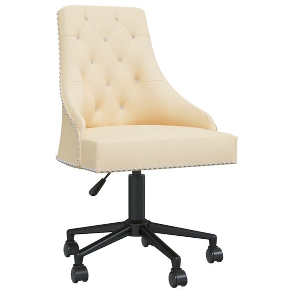 vidaXL Chaises pivotantes &agrave; manger lot de 2 Cr&egrave;me Velours