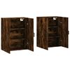 vidaXL Armoires murales 2 pcs ch&ecirc;ne fum&eacute; 69,5x34x90 cm