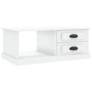 vidaXL Table basse blanc 90x50x35 cm bois d'ing&eacute;nierie