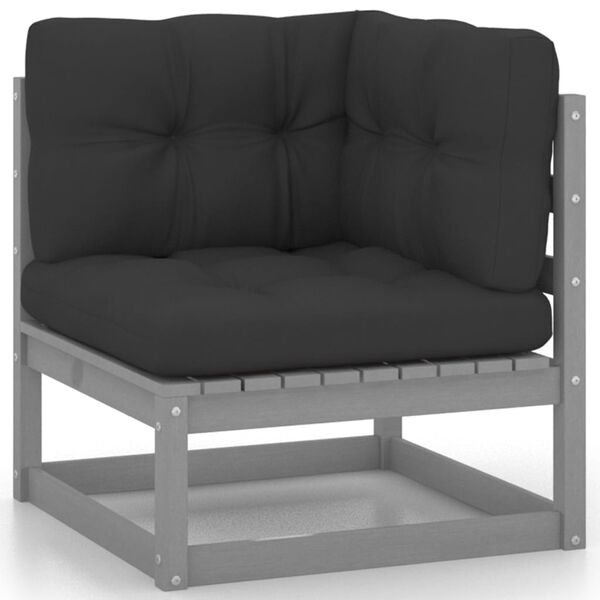 vidaXL Salon de jardin 4 pcs avec coussins Bois de pin massif