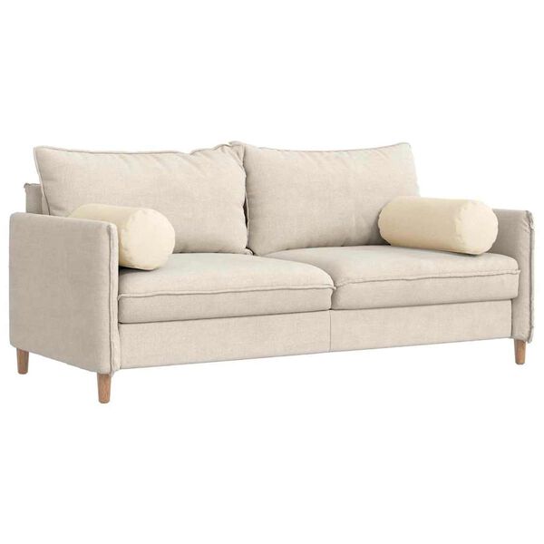 vidaXL Coussins d'accent 2 pcs Cr&egrave;me &Oslash; 25 x 70 cm