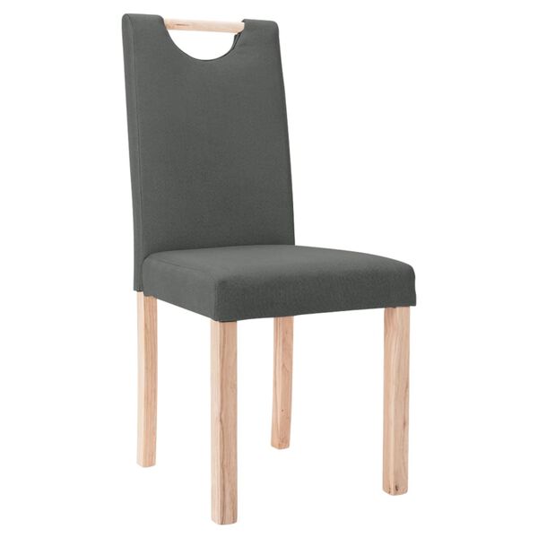 vidaXL Chaises &agrave; manger lot de 4 gris fonc&eacute; tissu
