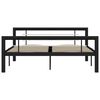 vidaXL Cadre de lit sans matelas noir et blanc m&eacute;tal 140x200 cm