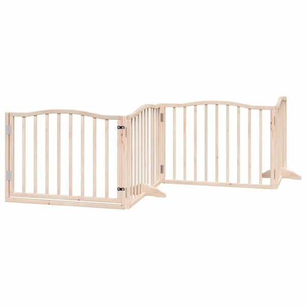 vidaXL Barri&egrave;re pour chien avec porte pliable 6 panneaux bois peuplier