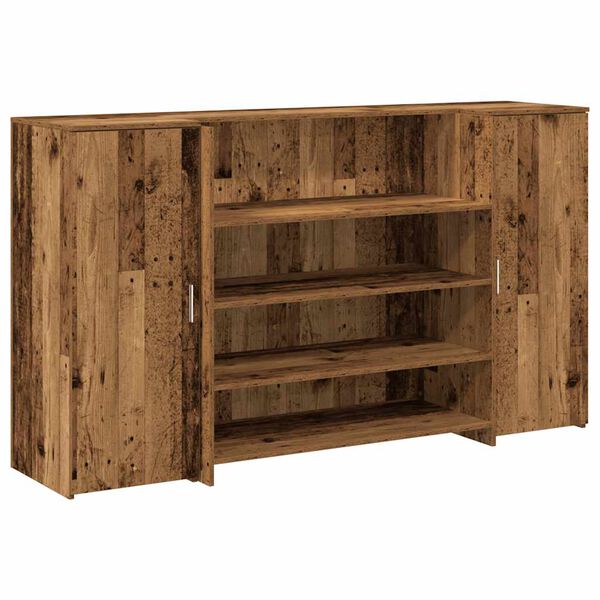 vidaXL Bureau de réception vieux bois 180x50x103,5cm bois d'ingénierie