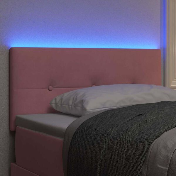 vidaXL T&ecirc;te de lit LED avec des lumi&egrave;res &agrave; LED Rose 80 cm Polyester