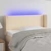 vidaXL T&ecirc;te de lit &agrave; LED Cr&egrave;me 93x16x78/88 cm Tissu