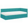vidaXL Cadre de lit d'angle avec matelas 2 pcs Turquoise Velours