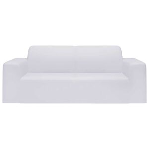vidaXL Housse extensible de canap&eacute; 2 places Blanc Jersey de polyester