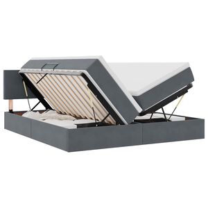 vidaXL Lit de Rangement avec t&ecirc;te de lit 2 pi&egrave;ces Gris fonc&eacute;