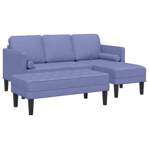 vidaXL Ensemble de Canap&eacute;s avec coussin 2 pcs Bleu denim Polyester